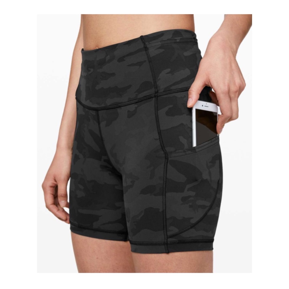 lululemon athletica Women's Black Camo Athletic Shorts